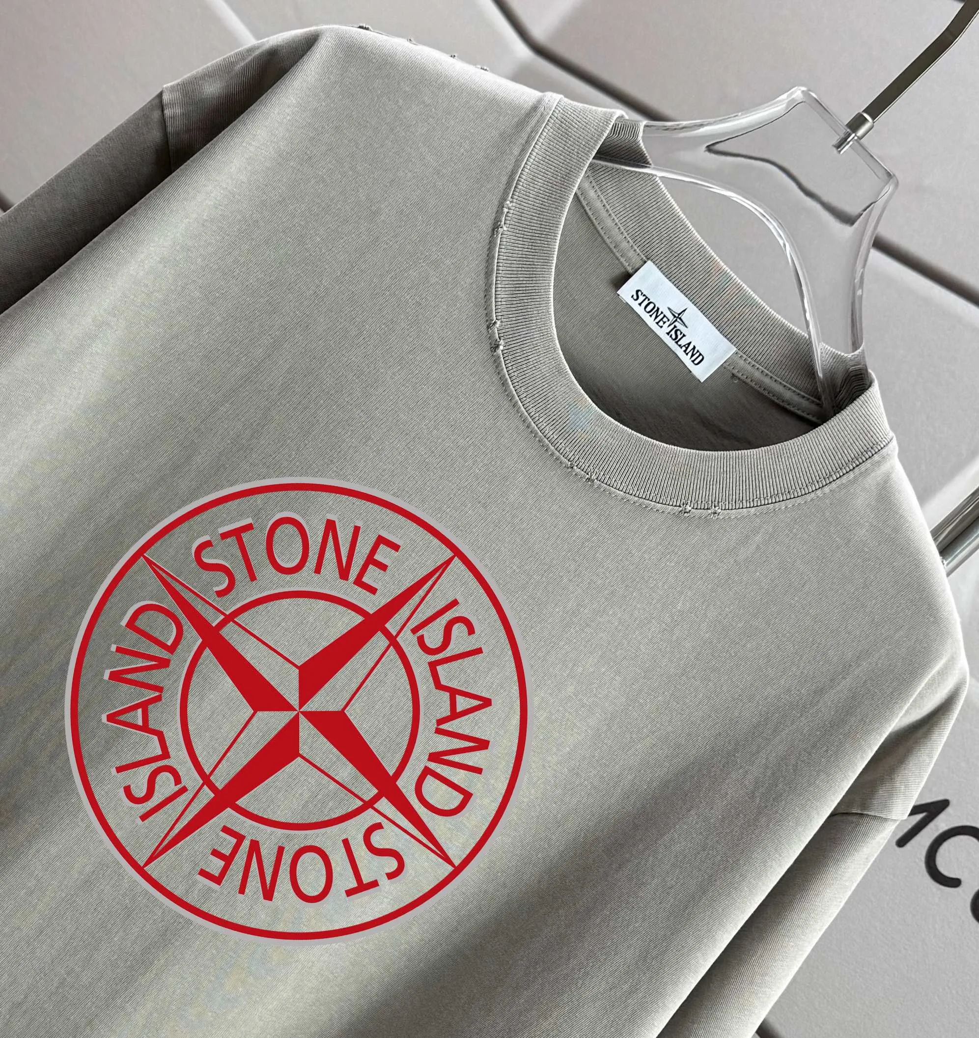 P160 Ston* islan* 石*岛 2025 autumn and winter new style, washed and worn 320g round neck short-sleeved tee, loose version for men and women, color: washed black, washed white, washed gray, washed brown gray Size: S M L XL XXL Size: S (90-130 catties) M (120-150 catties) L (140-165 catties) (160-180 catties) XXL (180-210 catties)